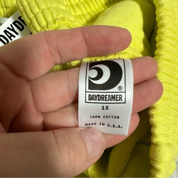 Daydreamer Ransom Note BF Sweat Shorts in Citron Yellow - Picture 7 of 9